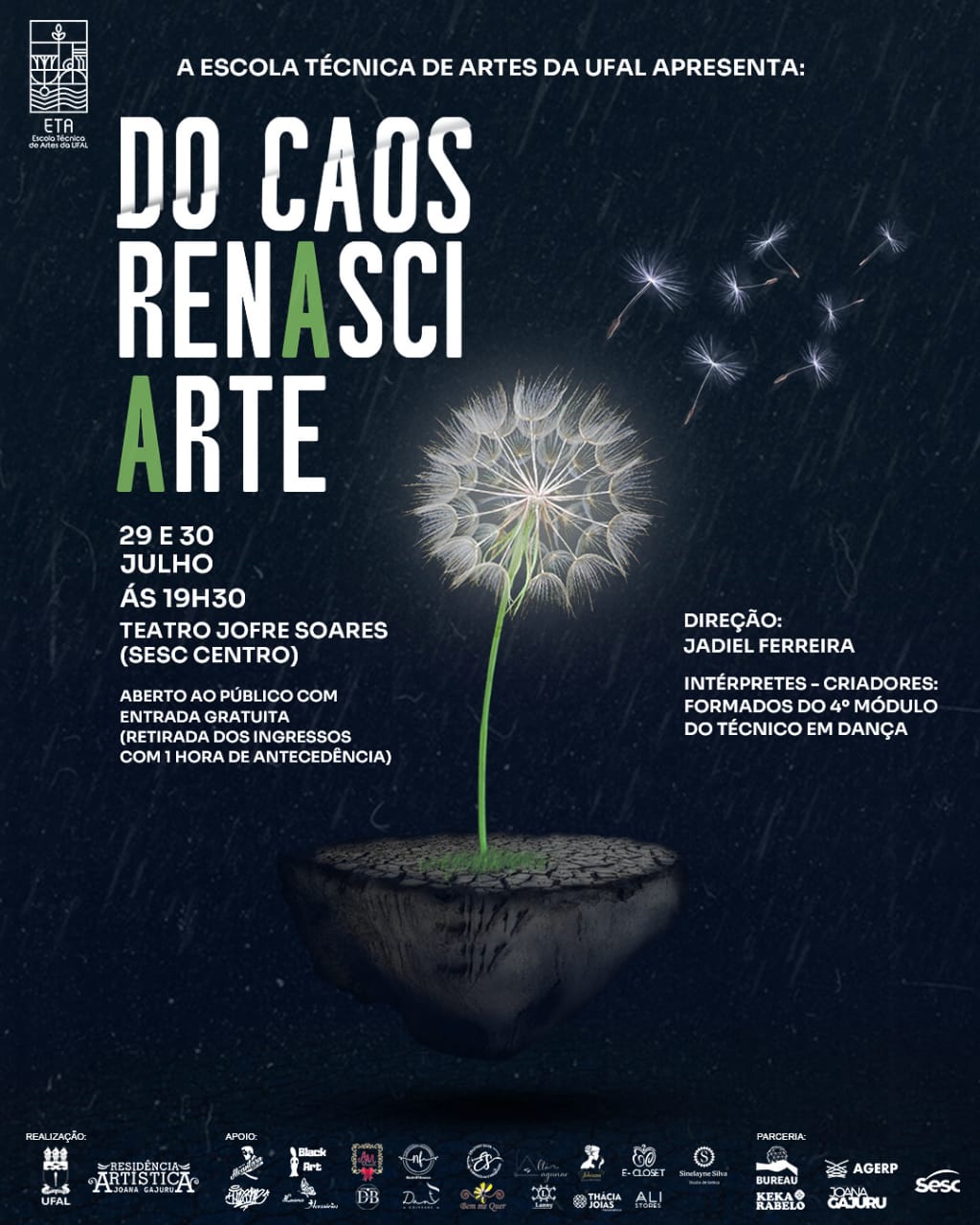 Espetáculo “Do Caos Renasci Arte” estreia dia 29 e contará com ação solidária
