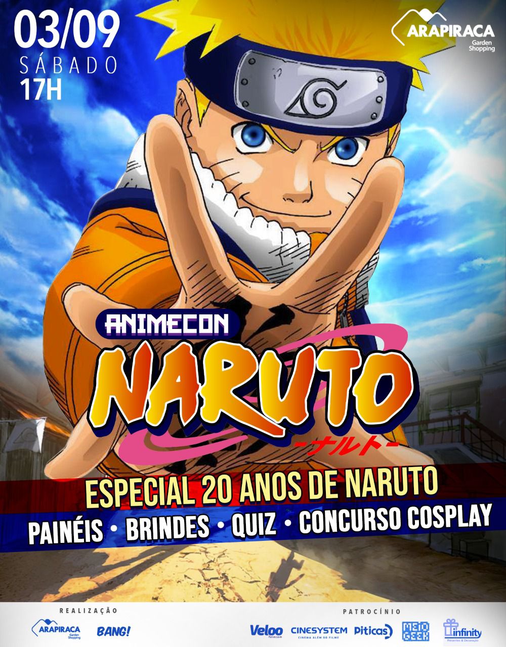 Arapiraca Garden Shopping e Canal Bang promovem encontro de fãs de Naruto