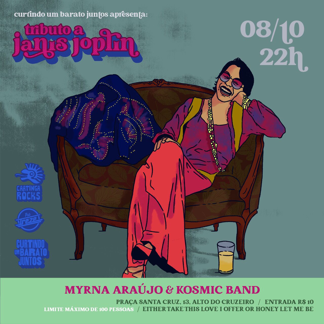 Arapiraca recebe show-tributo a Janis Joplin neste sábado (8) com Myrna Araújo