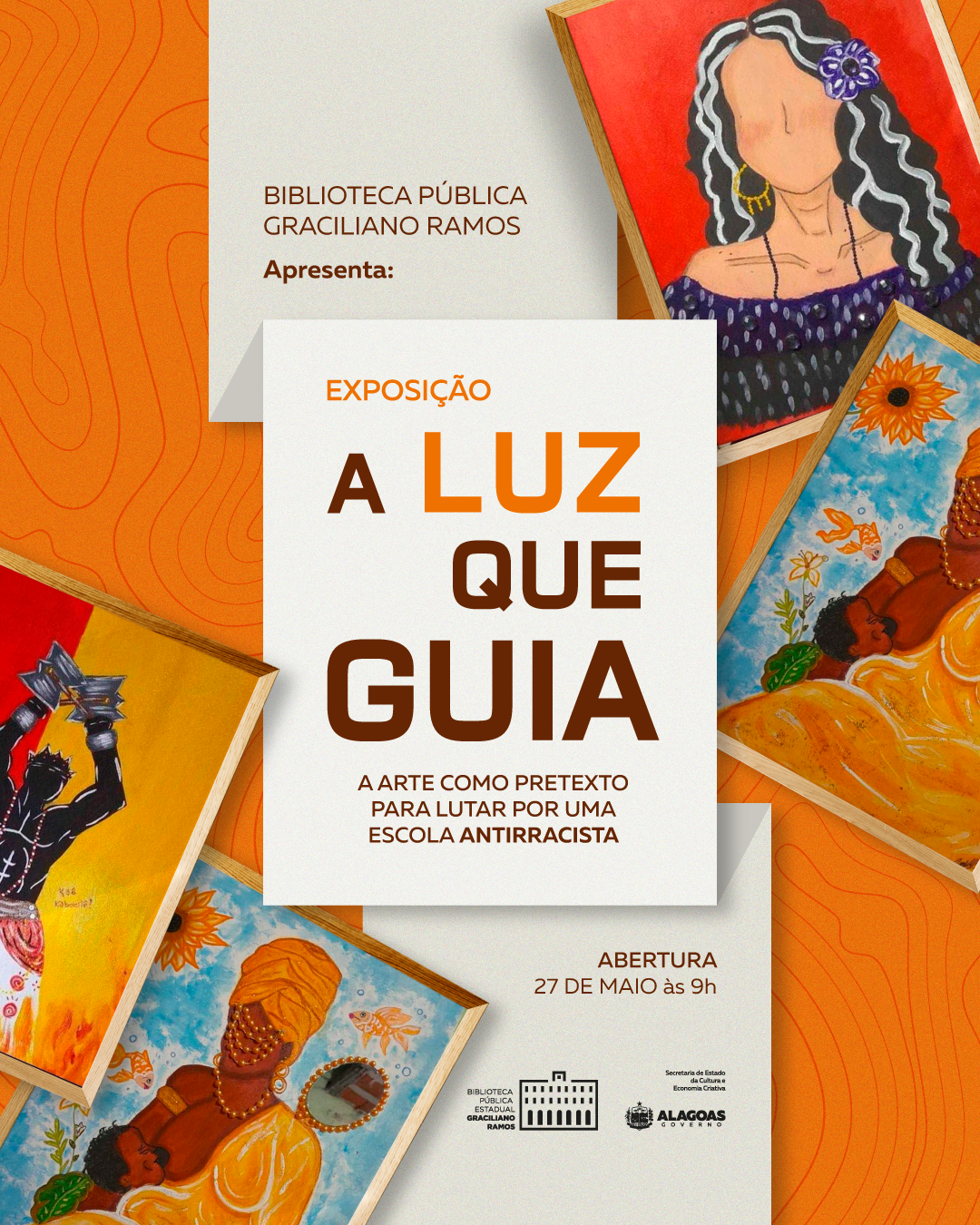 Exposição na Biblioteca Pública Estadual Graciliano Ramos celebra a arte como instrumento Antirracista